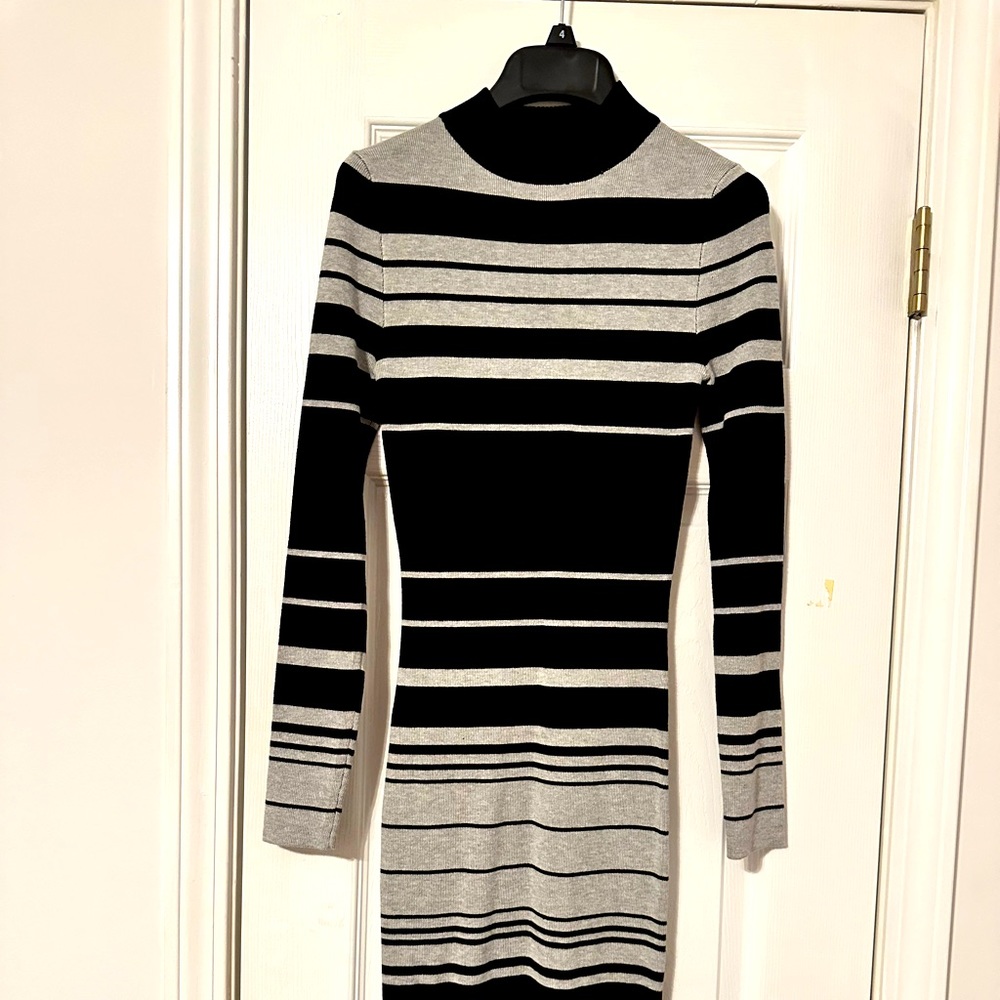 Black and Gray Sweater Dress.